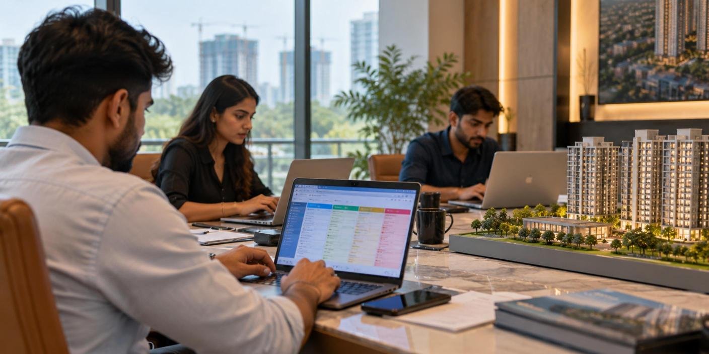 Laptop showing a sales and analytics dashboard